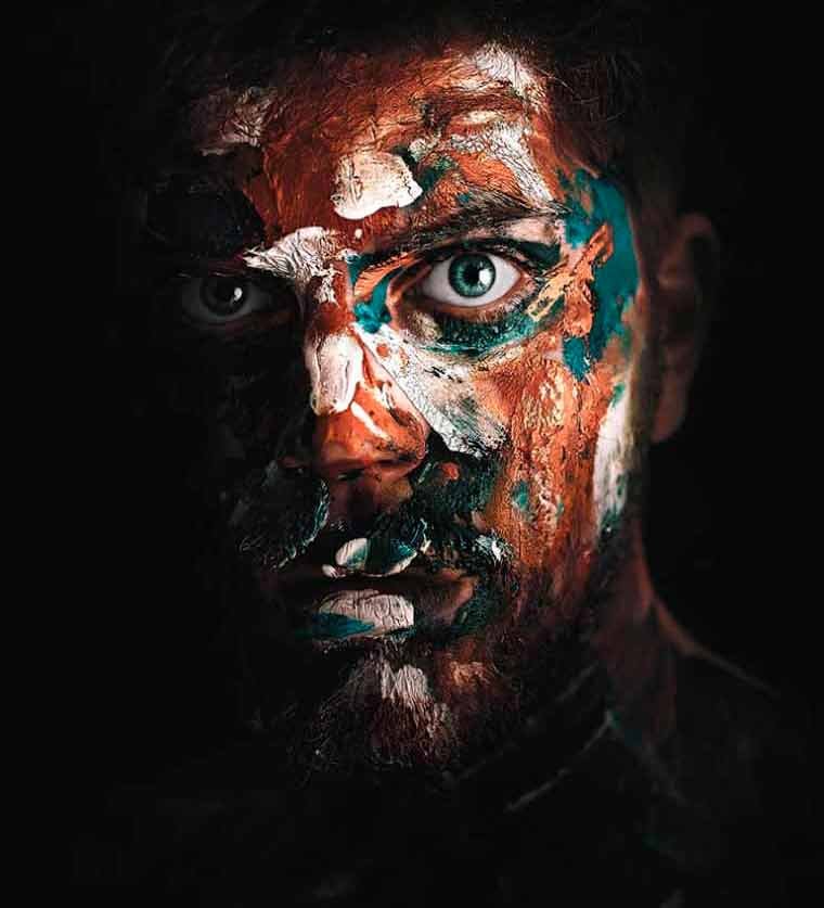 Man with Painted Face Man with Painted Face